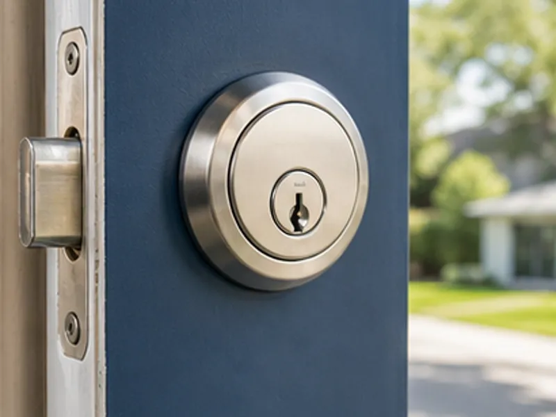 Clean residential deadbolt after locksmith service
